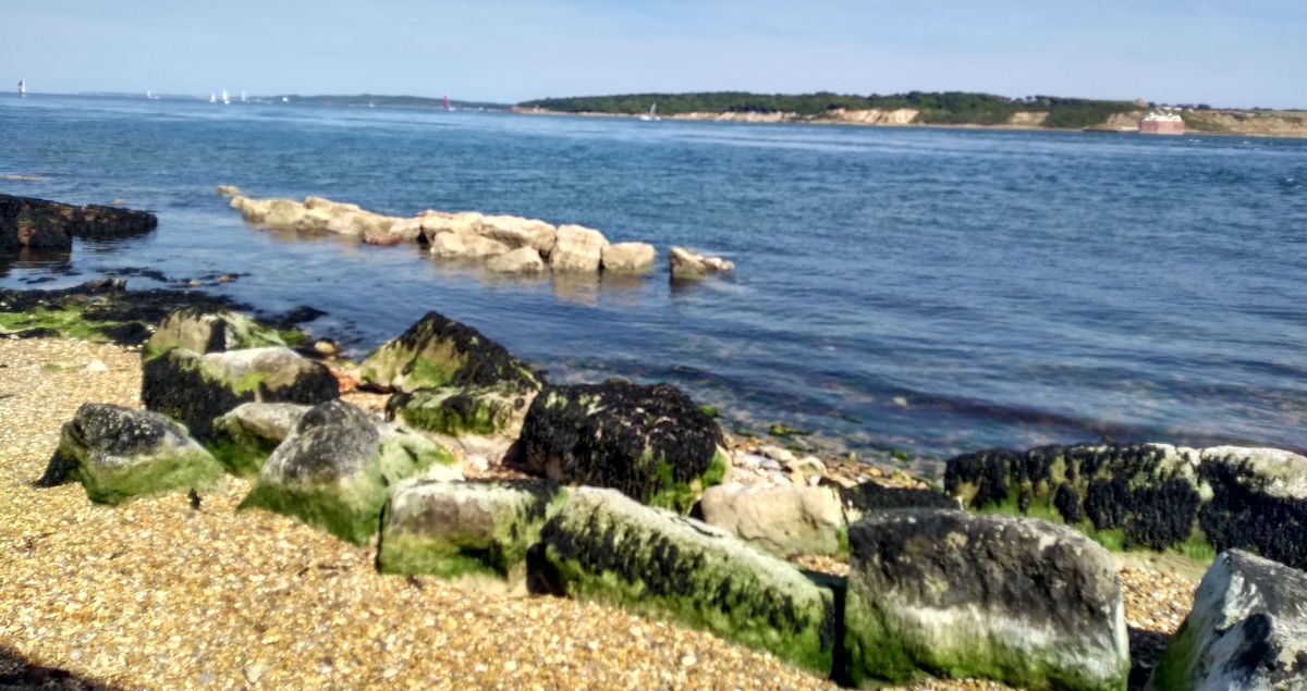 View to Isle of Wight from Hurst Castle